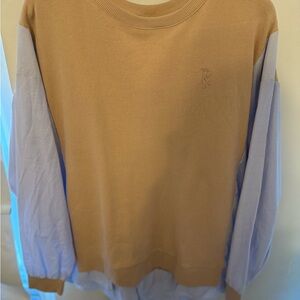 River Island Tan and Blue Crewneck women’s Sweatshirt with built in shirt